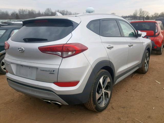 KM8J3CA25HU410824 - 2017 HYUNDAI TUCSON LIM SILVER photo 4