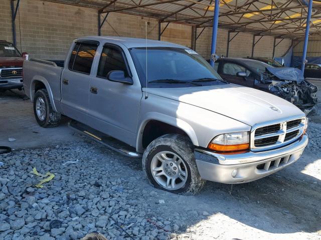 1D7HL48N74S639591 - 2004 DODGE DAKOTA QUA SILVER photo 1