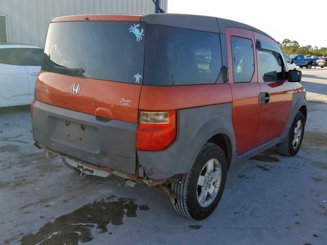 5J6YH18573L020437 - 2003 HONDA ELEMENT EX ORANGE photo 4