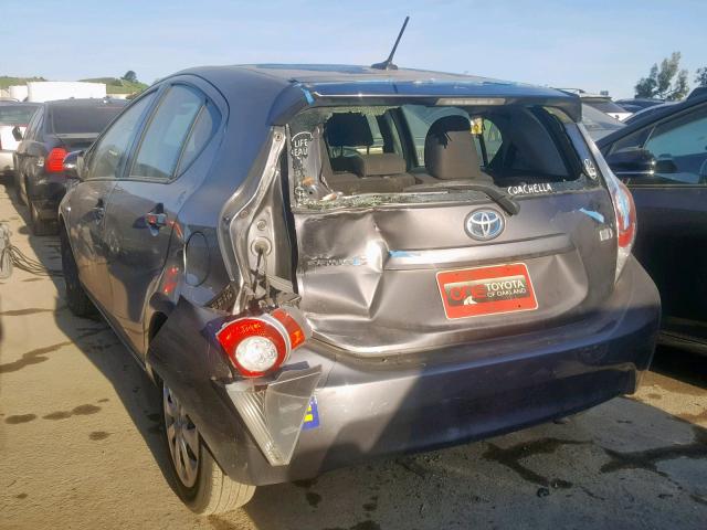 JTDKDTB31D1032235 - 2013 TOYOTA PRIUS C GRAY photo 3