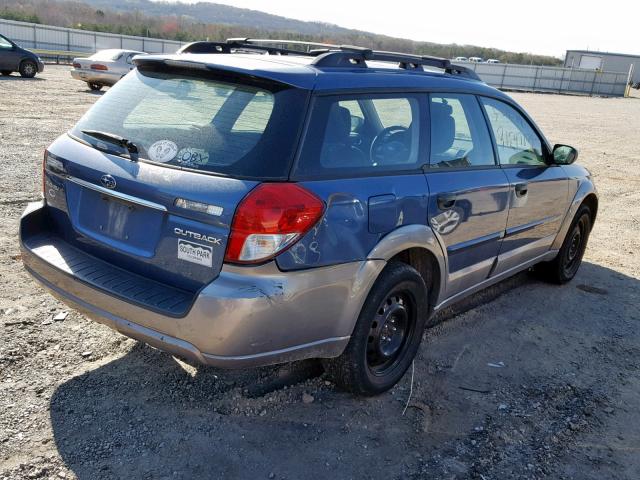 4S4BP60C387353185 - 2008 SUBARU OUTBACK BLUE photo 4