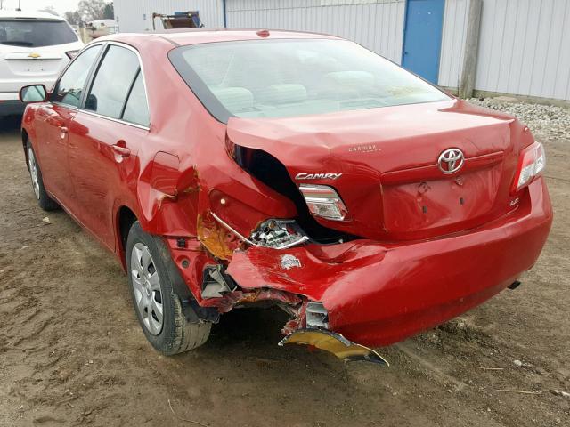 4T4BF3EK5BR154011 - 2011 TOYOTA CAMRY RED photo 3