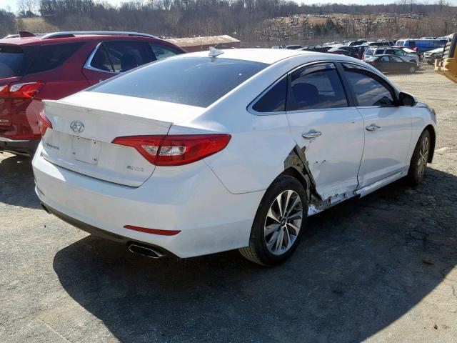 5NPE34AFXHH454150 - 2017 HYUNDAI SONATA SPO WHITE photo 4