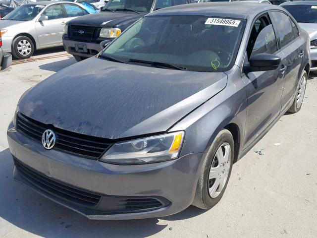 3VW2K7AJ4CM332234 - 2012 VOLKSWAGEN JETTA BASE GRAY photo 2