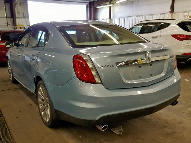 1LNHM94R89G609406 - 2009 LINCOLN MKS BLUE photo 3