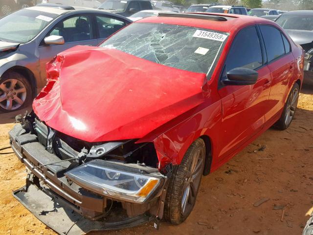 3VW2K7AJ6DM356200 - 2013 VOLKSWAGEN JETTA BASE RED photo 2