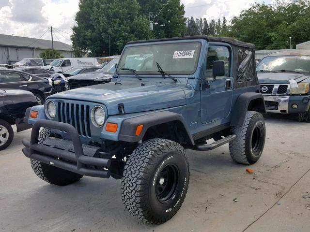 1J4FY29P2XP451196 - 1999 JEEP WRANGLER / BLUE photo 2