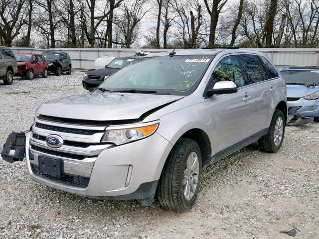 2FMDK4KC5EBA86241 - 2014 FORD EDGE LIMIT SILVER photo 2