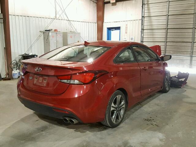 KMHDH6AH5EU029264 - 2014 HYUNDAI ELANTRA CO RED photo 4