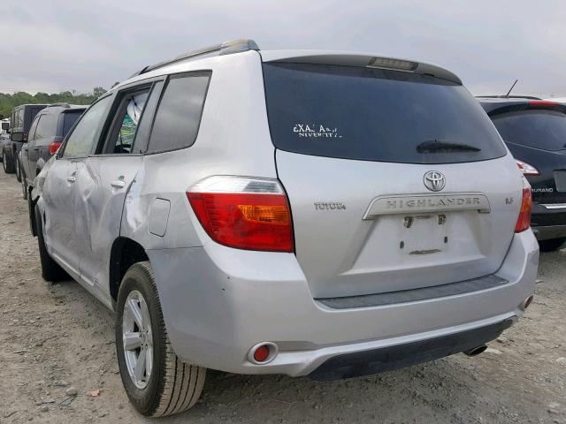 JTEDS41A882033706 - 2008 TOYOTA HIGHLANDER SILVER photo 3