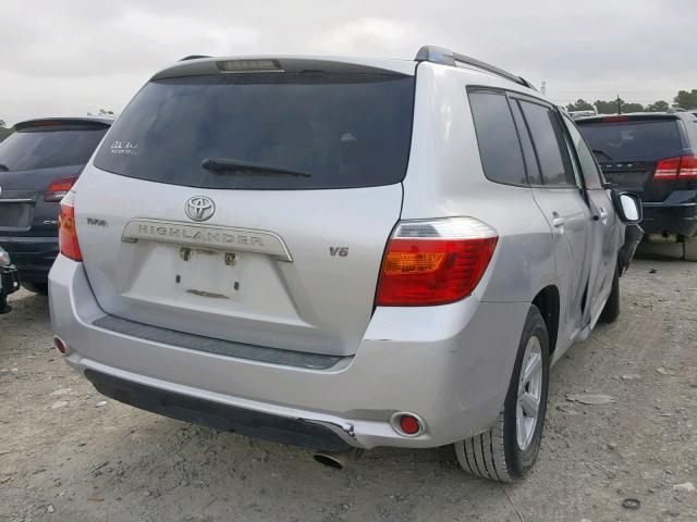 JTEDS41A882033706 - 2008 TOYOTA HIGHLANDER SILVER photo 4