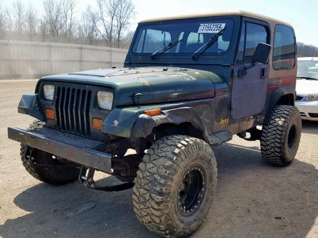 2J4FY69SXNJ520979 - 1992 JEEP WRANGLER / GREEN photo 2