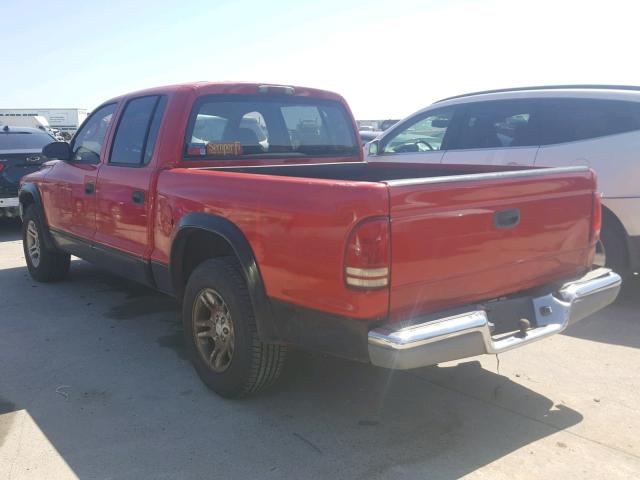 1D7HL48NX3S119724 - 2003 DODGE DAKOTA QUA RED photo 3