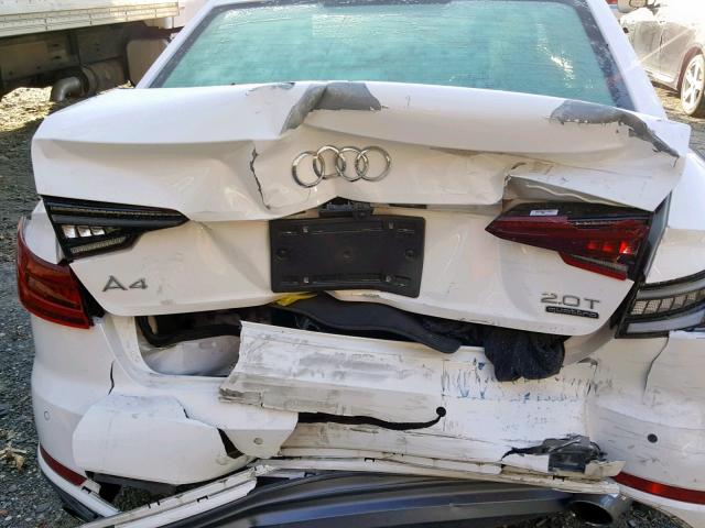 WAUFNAF49JA163119 - 2018 AUDI A4 PRESTIG WHITE photo 9