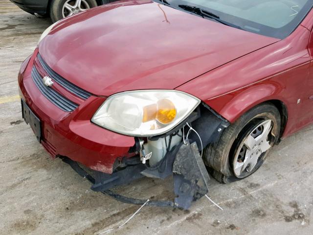 1G1AL18FX87139266 - 2008 CHEVROLET COBALT LT RED photo 9