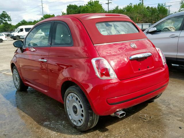 3C3CFFDR0FT570684 - 2015 FIAT 500 POP RED photo 3