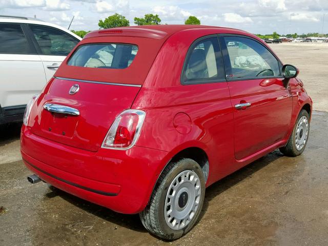 3C3CFFDR0FT570684 - 2015 FIAT 500 POP RED photo 4