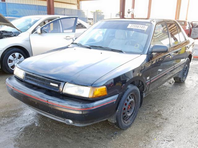 JM1BG2247L0118826 - 1990 MAZDA PROTEGE SE BLACK photo 2