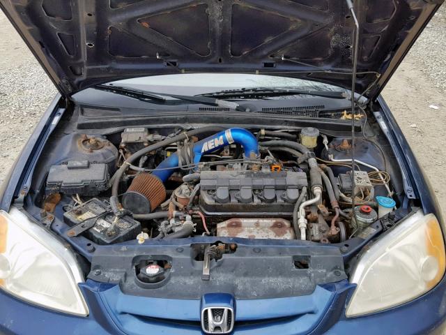 1HGEM22952L057816 - 2002 HONDA CIVIC EX BLUE photo 7