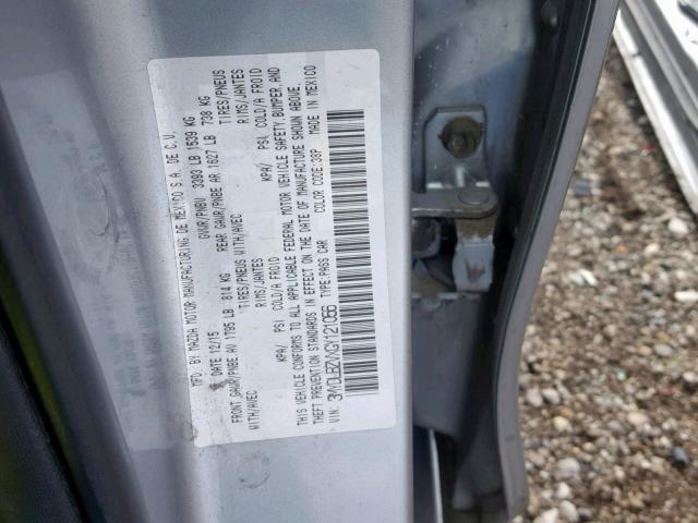 3MYDLBZVXGY121056 - 2016 TOYOTA SCION IA GRAY photo 10