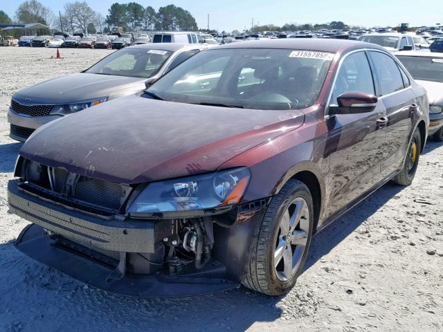 1VWBT7A3XEC061697 - 2014 VOLKSWAGEN PASSAT SE BURGUNDY photo 2