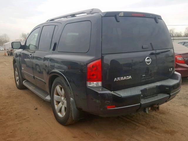 5N1AA08C88N621626 - 2008 NISSAN ARMADA SE BLACK photo 3