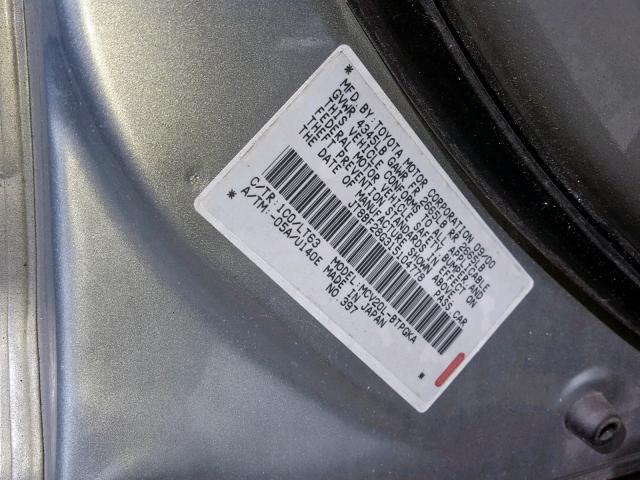 JT8BF28G315104778 - 2001 LEXUS ES 300 SILVER photo 10