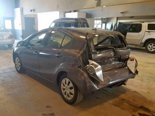 JTDKDTB32C1515120 - 2012 TOYOTA PRIUS C GRAY photo 3