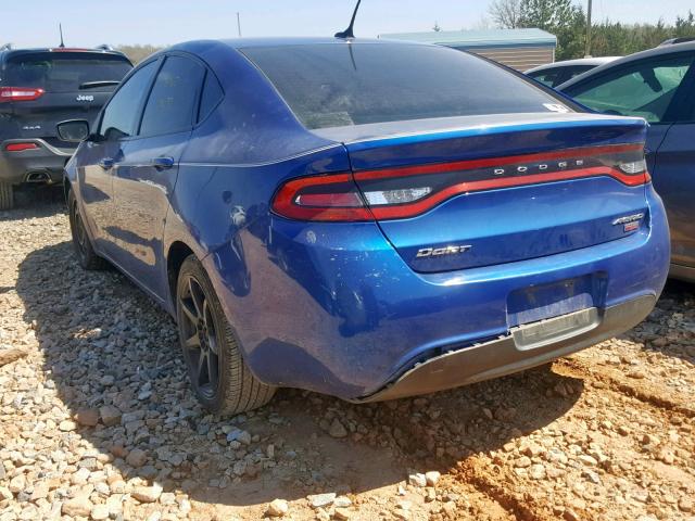 1C3CDFAH0DD290445 - 2013 DODGE DART SE BLUE photo 3