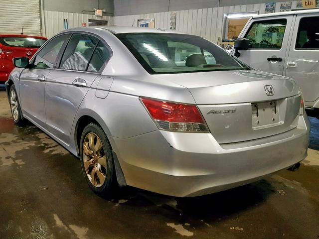 1HGCP26858A046156 - 2008 HONDA ACCORD EXL SILVER photo 3