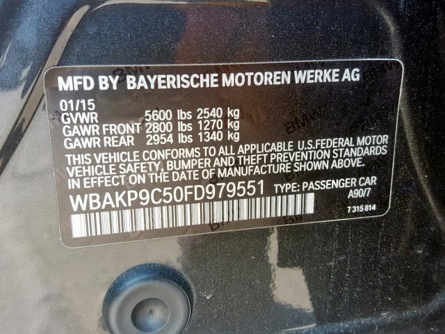 WBAKP9C50FD979551 - 2015 BMW 550 XI BLACK photo 10
