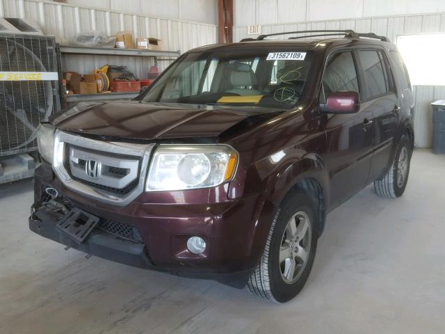 5FNYF3H7XBB047786 - 2011 HONDA PILOT EXLN MAROON photo 2