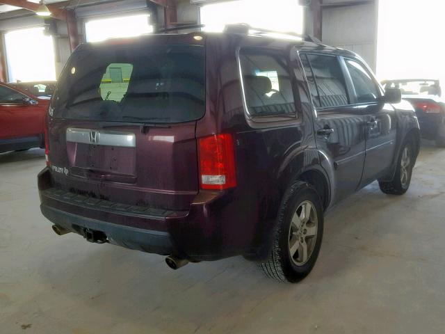 5FNYF3H7XBB047786 - 2011 HONDA PILOT EXLN MAROON photo 4