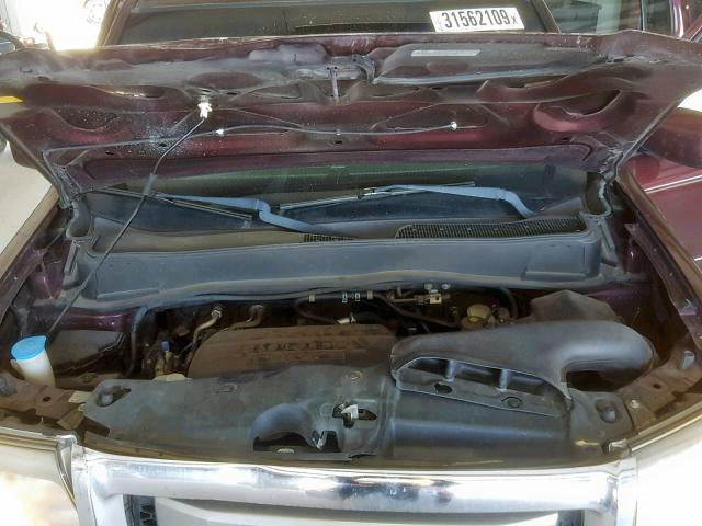 5FNYF3H7XBB047786 - 2011 HONDA PILOT EXLN MAROON photo 7