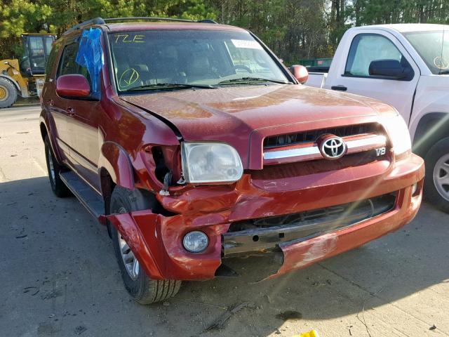 5TDBT48A16S264371 - 2006 TOYOTA SEQUOIA LI BURGUNDY photo 1