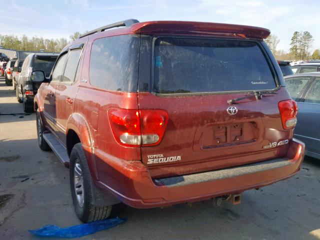 5TDBT48A16S264371 - 2006 TOYOTA SEQUOIA LI BURGUNDY photo 3