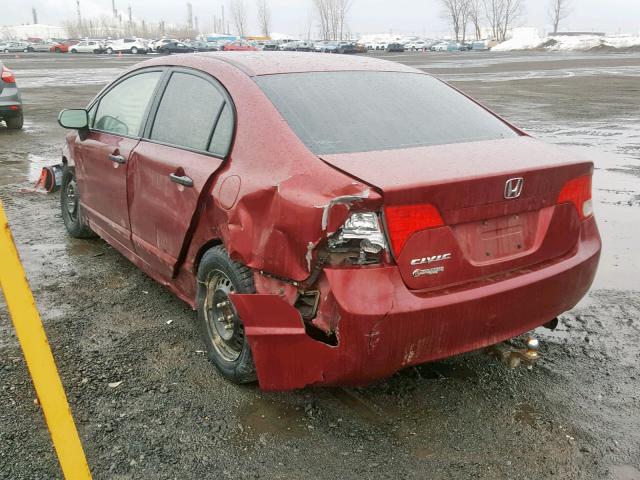 2HGFA153X6H006426 - 2006 HONDA CIVIC DX RED photo 3