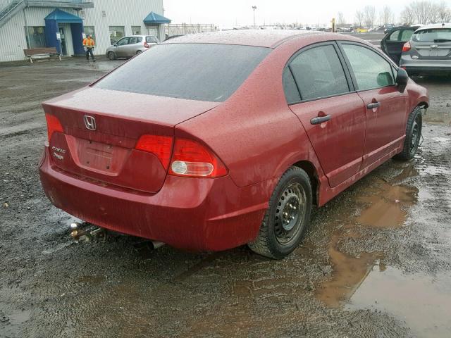 2HGFA153X6H006426 - 2006 HONDA CIVIC DX RED photo 4