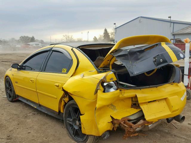 1B3ES76F34D564830 - 2004 DODGE NEON R/T YELLOW photo 3