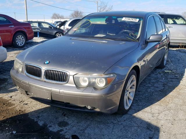 WBAGL634X4DP70130 - 2004 BMW 745 I GRAY photo 2