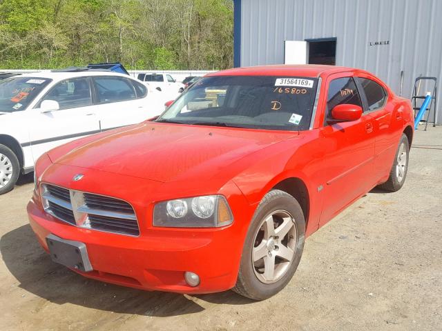 2B3CA3CV8AH165800 - 2010 DODGE CHARGER SX RED photo 2