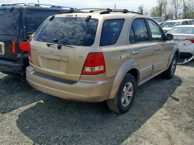 KNDJD733535075890 - 2003 KIA SORENTO EX GOLD photo 4