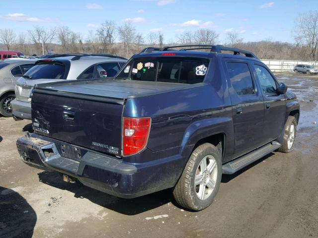 5FPYK1F54BB006191 - 2011 HONDA RIDGELINE BLUE photo 4