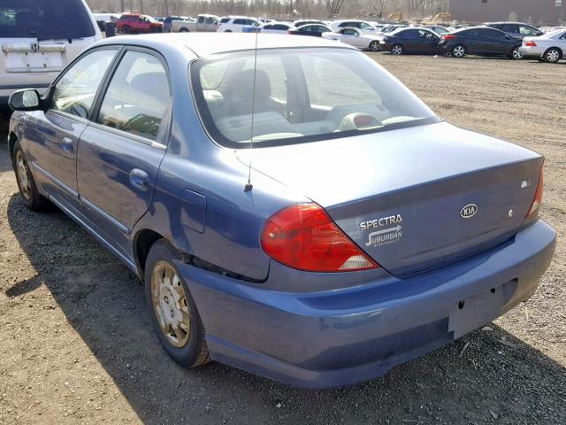 KNAFB121035261570 - 2003 KIA SPECTRA BA BLUE photo 3