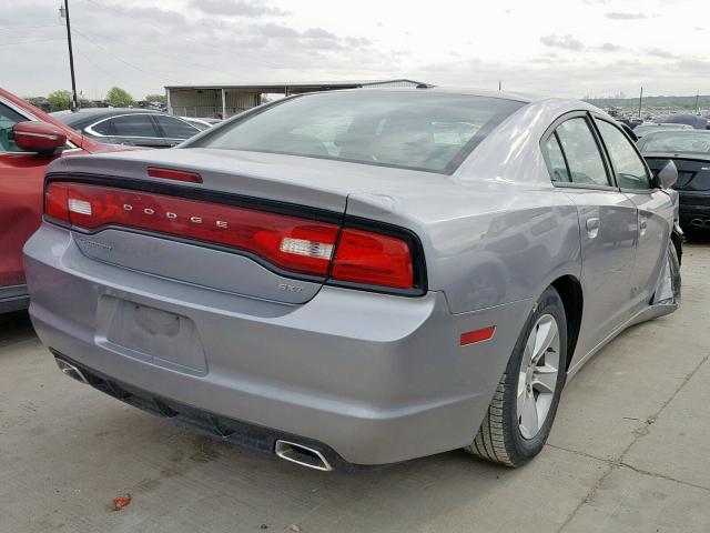 2C3CDXHG7EH360109 - 2014 DODGE CHARGER SX SILVER photo 4