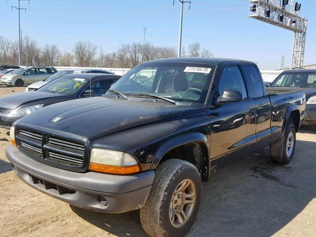 1D7HG12X73S134310 - 2003 DODGE DAKOTA SXT BLACK photo 2