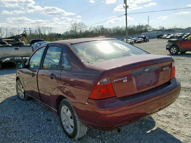 1FAHP34N47W156304 - 2007 FORD FOCUS ZX4 MAROON photo 3