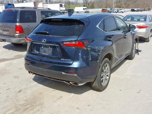 JTJBARBZ6F2009513 - 2015 LEXUS NX 200T BLUE photo 4