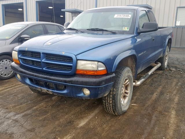 1B7GG32X72S526641 - 2002 DODGE DAKOTA SPO BLUE photo 2