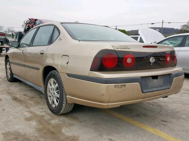 2G1WF52E159348328 - 2005 CHEVROLET IMPALA TAN photo 3